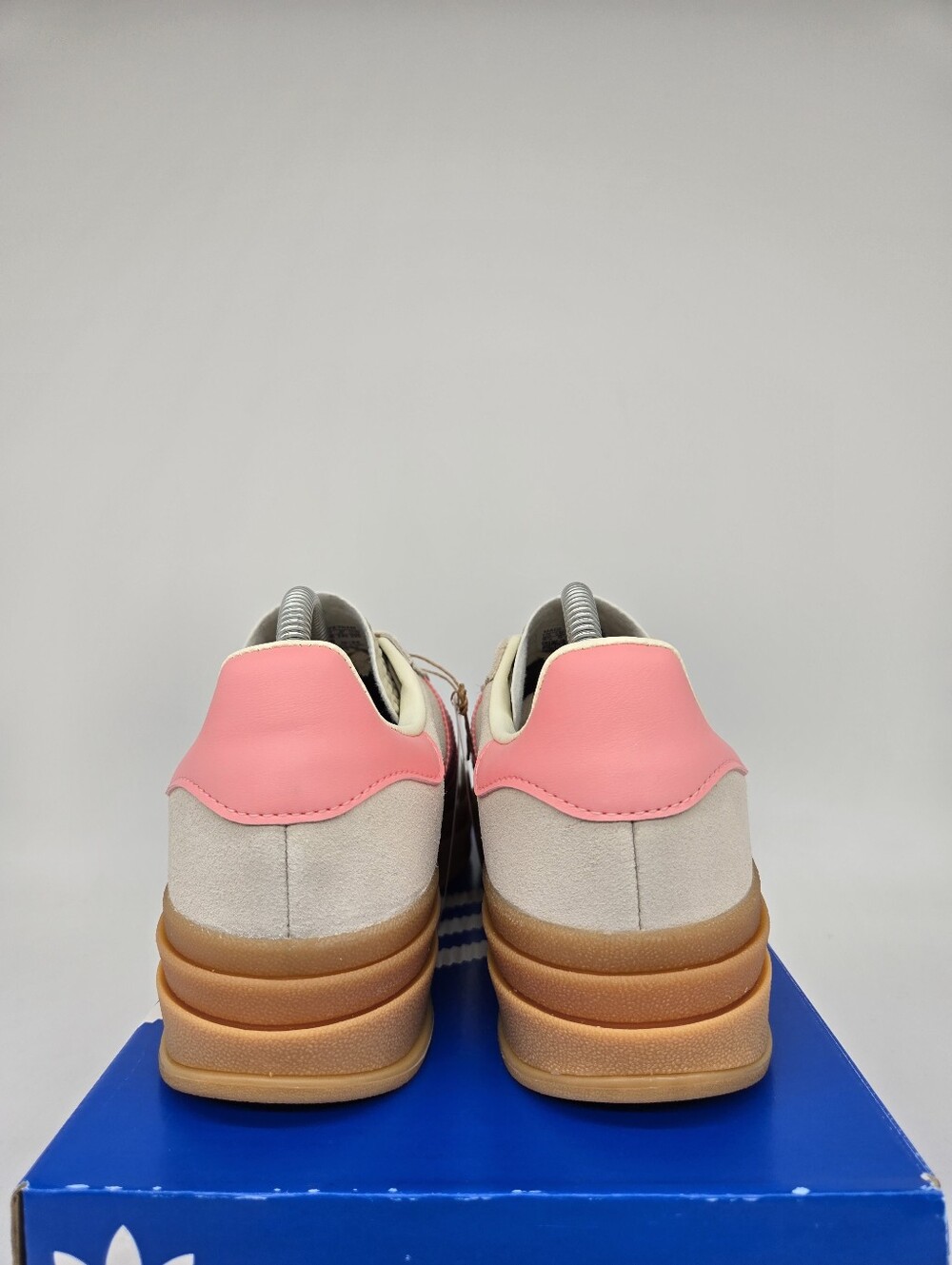 adidas Gazelle Bold JQ7409 Beige Semi Pink Spark Shoes Women's Size 7 - Picture 4 of 8